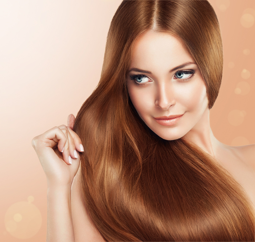 Beautiful girl with brown hair.